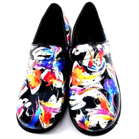 Savvy Brandy Woman's 11M Multi Color Splash Slip Resistant Slip-on Clog/Shoes - Picture 9 of 9
